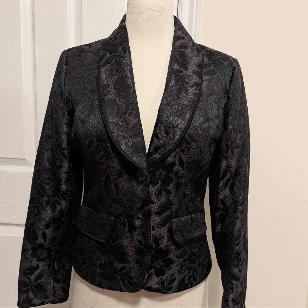 Vanity Fair Black Floral Women's Blazer